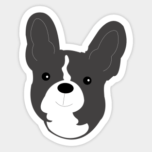 FRENCHIE French Bulldog Pattern in White Fun Frenchies Paw Prints and Bone Print Sticker